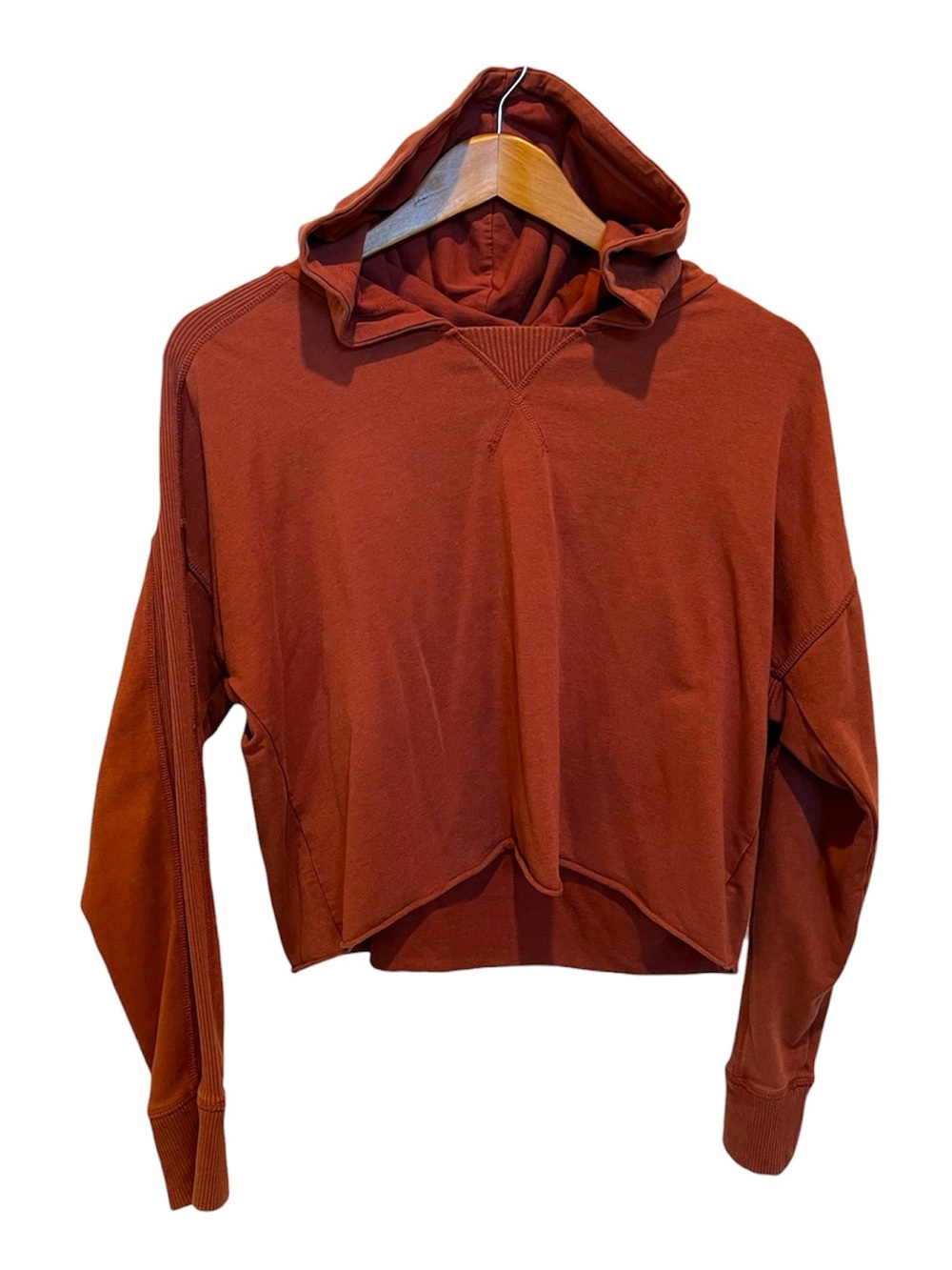 Aerie Offline Cropped Hoodie Rust Orange Size XS